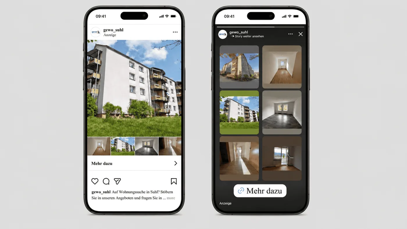 Social Ads mit Wohnungsangeboten der GeWo Suhl