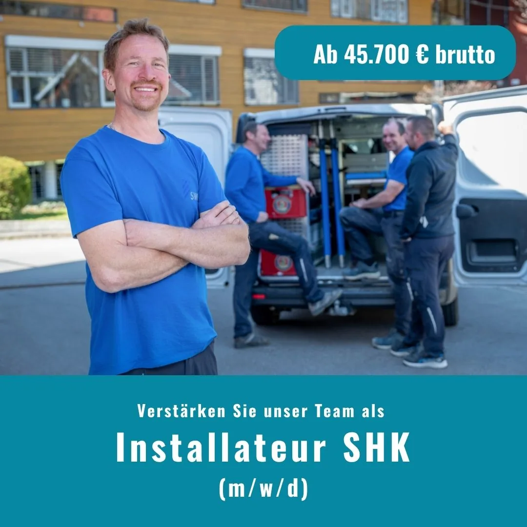 Recruiting-Anzeige des SWW Oberallgäu für einen Installateur